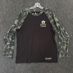 Auburn Tigers Shirt Mens XL Black Camo Long Sleeve Colosseum OHT Military NCAA